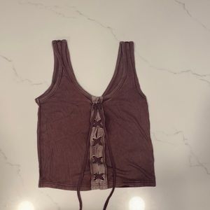 American Eagle Lace-Up Crop Top -XS